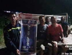 Heboh… Banner Hut Lantas Ke 76 Polres Luwu Terbang 156 Km, Ditemukan di Perairan Majene