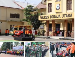 Apel Gelar Pasukan Kesiapan Penanganan Bencana Alam di Mapolres Toraja Utara