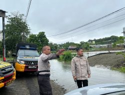 Kapolres Pantau Titik Lokasi Rawan Banjir, Berharap Kerjasama TNI dan Pemkot