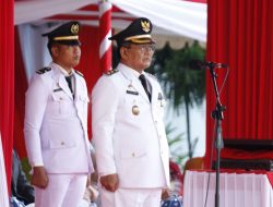 Wabup Pinrang, H Alimin Inspektur Upacara Penurunan Bendera Merah Putih