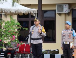 Kapolres Pinrang AKBP Andiko Wicaksono Inspektur Upacara Apel Siaga