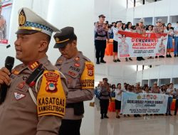 Lantas dan Polsek Makale Deklarasi Pemilu Damai Serta Bahaya Knalpot Racing di SMA 1 Makale