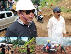 Bupati Torut Tinjau Longsor Lumpuhkan Trans Sulawesi