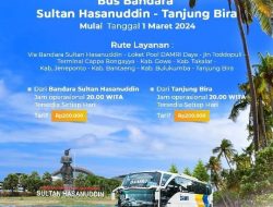 Kini Bus Damri Hadir Layani Trayek Bandara Sultan Hasanuddin – Pelabuhan ASDP Bira