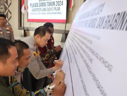 Pembekalan Tiga Pilar dan Deklarasi Pilkada Damai, Kapolres Luwu Minta Semua Pihak Jaga Kamtibmas