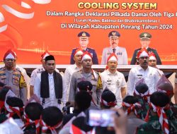 Polres Pinrang Gelar Cooling System Dalam Rangka Deklarasi Pemilu Damai