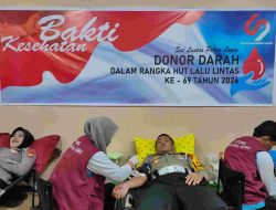 Jelang Peringatan HUT Lalu Lintas Bhayangkara Ke-69, Sat Lantas Polres Luwu Gelar Aksi Donor Darah