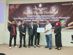KPU  Wajo Tetapkan Pasangan Calon Bupati dan Wakil Bupati Wajo H Andi Rosman dan dr Baso Rahmanuddin Peraih Suara Terbanyak
