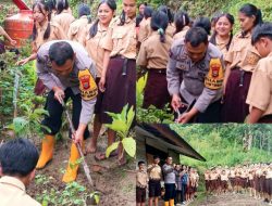 Bhabinkamtibmas Polres Tator Galakkan Tanaman Pangan Bergizi Pekarangan Sekolah