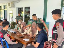 Personel Polres Pinrang Ikut Kegiatan Donor Darah Dalam Rangka HUT ke-79 Persit KCK Kodim 1404