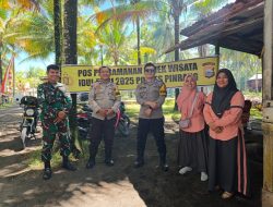 Polsek Lembang Pengamanan Pos Objek Wisata Idulfitri 2025 di Pantai Wisata Salopi Pinrang