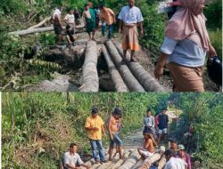 Sudah Diperbaiki Jembatan Darurat ke Lokasi Pengungsian Korban Bencana Rano