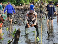 Peringati Hari Bumi Sedunia, Polres Luwu Kobarkan Semangat Hijaukan Pesisir