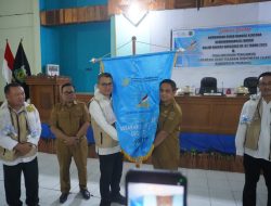 Wabup Pinrang Sudirman Bungi Lepas Peserta Kirab Bangga Kencana di ruang Pola kantor Bupati