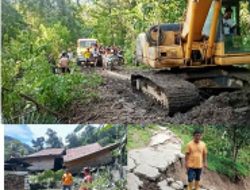 Anggota Dewan Kerahkan Alat Berat Bersihkan Material Longsor di Lembang Rano